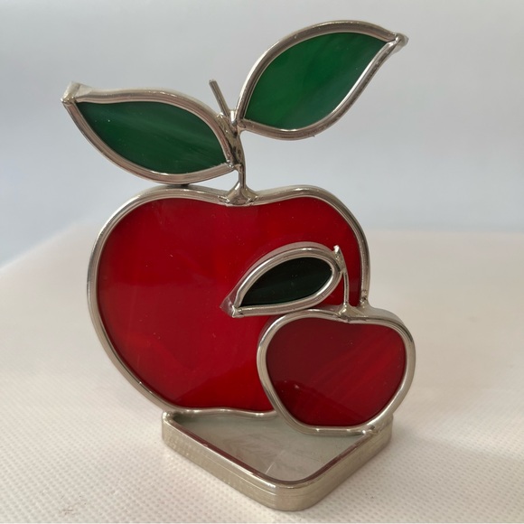 Vintage Other - Vintage Apple Stained Glass Trinket